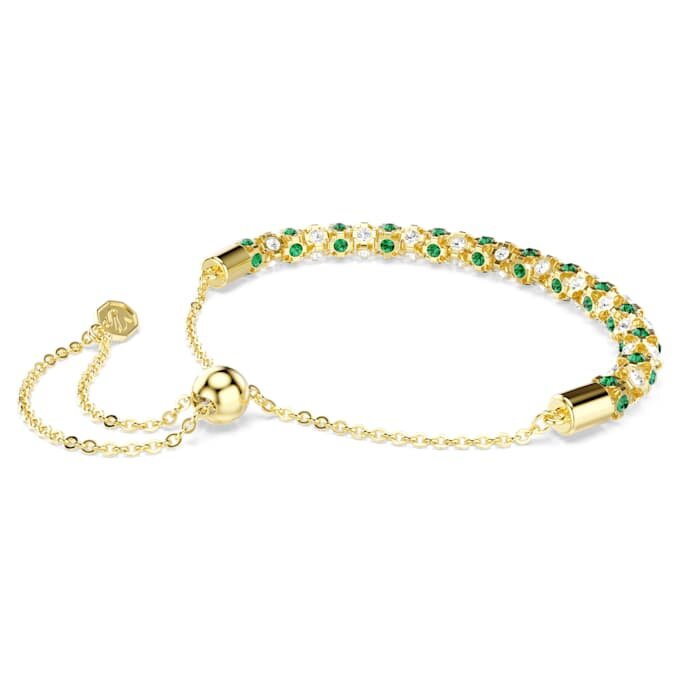 Dextera-Armband mit Rundschliff, grün, goldfarben Dextera-Armband mit Rundschliff, grün, goldfarben