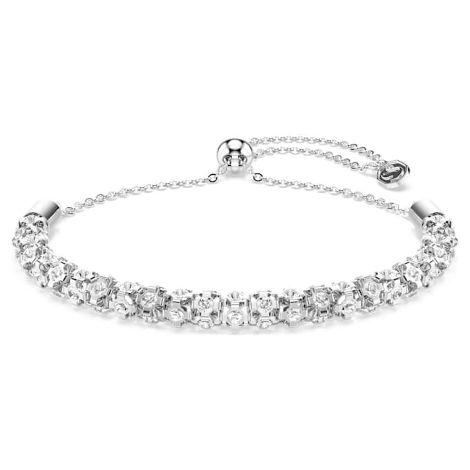 Dextera-Armband mit Rundschliff, weiß, Edelstahl Dextera-Armband mit Rundschliff, weiß, Edelstahl