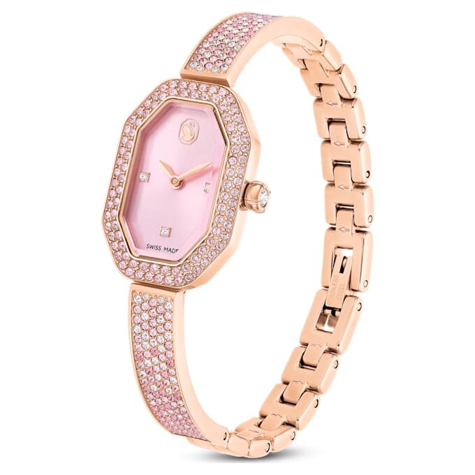 Dextera Armreif-Uhr Swiss Made, Metallarmband, Rosa, roségoldfarben plattiert Dextera Armreif-Uhr Swiss Made, Metallarmband, Rosa, roségoldfarben plattiert
