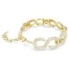 Dextera-Halsband mit rundgeschliffenen Kristallen, weiß, vergoldet Dextera-Halsband mit rundgeschliffenen Kristallen, weiß, vergoldet