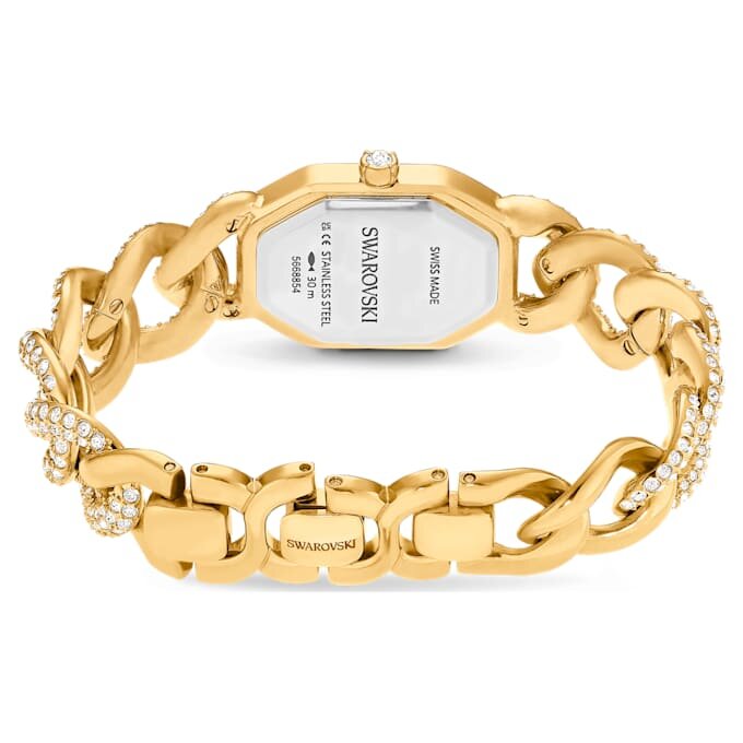 Dextera Kettenuhr Swiss Made, Kristallarmband, goldfarben, goldfarbene Oberfläche Dextera Kettenuhr Swiss Made, Kristallarmband, goldfarben, goldfarbene Oberfläche