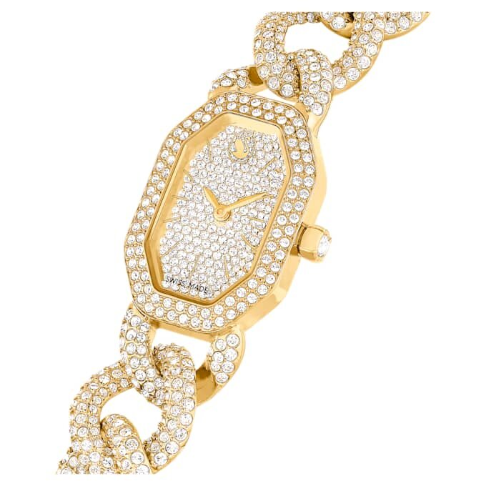 Dextera Kettenuhr Swiss Made, Kristallarmband, goldfarben, goldfarbene Oberfläche Dextera Kettenuhr Swiss Made, Kristallarmband, goldfarben, goldfarbene Oberfläche