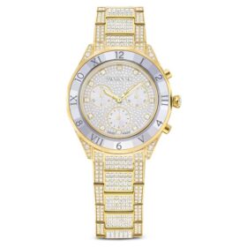 Dextera Lux Uhr, Swiss Made, Metallarmband, goldfarben, goldfarbene Oberfläche