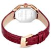 Dextera Octagon Uhr, Swiss Made, Lederarmband, rot, roségoldfarben Dextera Octagon Uhr, Swiss Made, Lederarmband, rot, roségoldfarben