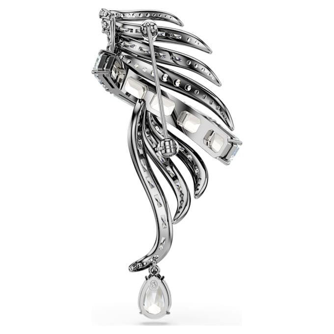 Die Brosche „Feather“ aus der Vienna Collection, weiß, rutheniumbeschichtet Die Brosche „Feather“ aus der Vienna Collection, weiß, rutheniumbeschichtet
