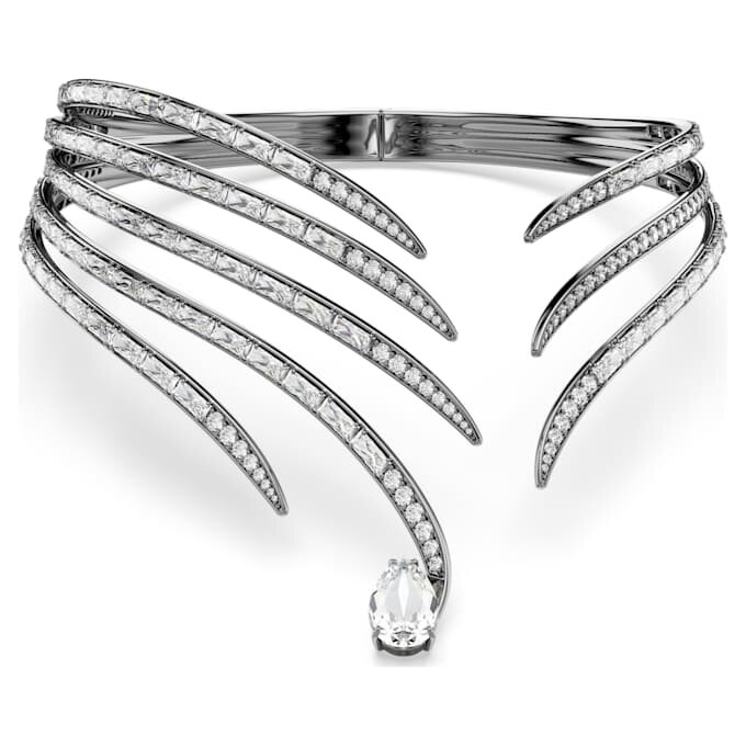 Die Vienna Collection Choker Feather, Weiß, rutheniumbeschichtet Die Vienna Collection Choker Feather, Weiß, rutheniumbeschichtet
