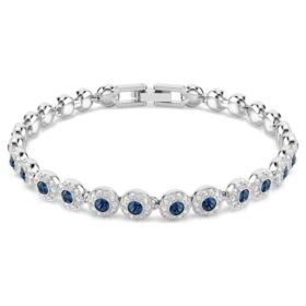 Ein Angelic Armband mit rundgeschliffenen Steinen, blau, rhodiniert Ein Angelic Armband mit rundgeschliffenen Steinen, blau, rhodiniert
