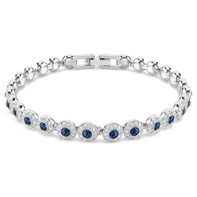 Ein Angelic Armband mit rundgeschliffenen Steinen, blau, rhodiniert Ein Angelic Armband mit rundgeschliffenen Steinen, blau, rhodiniert