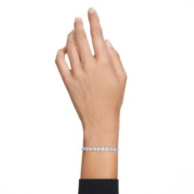 Ein Angelic Armband, Rundschliff, klein, weiß, rhodiniert Ein Angelic Armband, Rundschliff, klein, weiß, rhodiniert