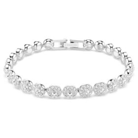 Ein Angelic Armband, Rundschliff, klein, weiß, rhodiniert Ein Angelic Armband, Rundschliff, klein, weiß, rhodiniert