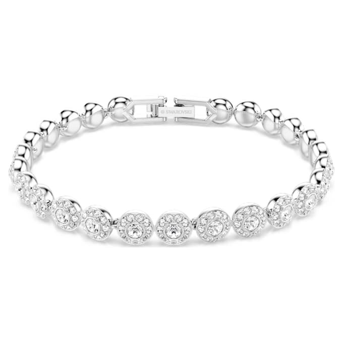 Ein Angelic Armband, Rundschliff, klein, weiß, rhodiniert Ein Angelic Armband, Rundschliff, klein, weiß, rhodiniert