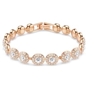 Ein Angelic Armband, Rundschliff, Pavé, mittelgroß, weiß, roségoldfarben plattiert Ein Angelic Armband, Rundschliff, Pavé, mittelgroß, weiß, roségoldfarben plattiert