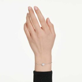 Ein Angelic Armband, Rundschliff, Weiß, rhodiniert Ein Angelic Armband, Rundschliff, Weiß, rhodiniert