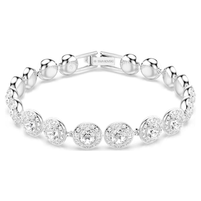 Ein Angelic Armband, Rundschliff, Weiß, rhodiniert Ein Angelic Armband, Rundschliff, Weiß, rhodiniert