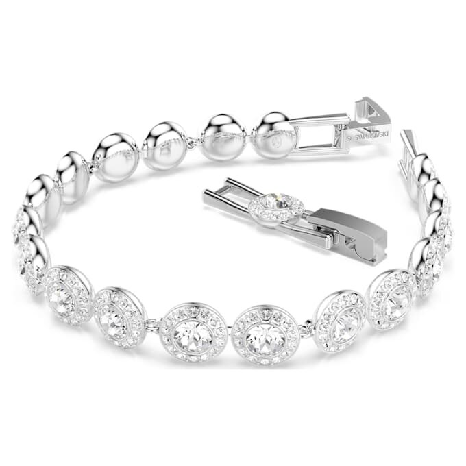 Ein Angelic Armband, Rundschliff, Weiß, rhodiniert Ein Angelic Armband, Rundschliff, Weiß, rhodiniert