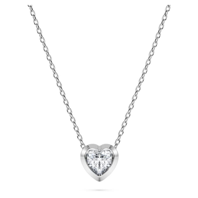 Eternity-Anhänger mit im Labor gezüchteten Diamanten, 0,5 Karat insgesamt, Herzform, Sterlingsilber Eternity-Anhänger mit im Labor gezüchteten Diamanten, 0,5 Karat insgesamt, Herzform, Sterlingsilber