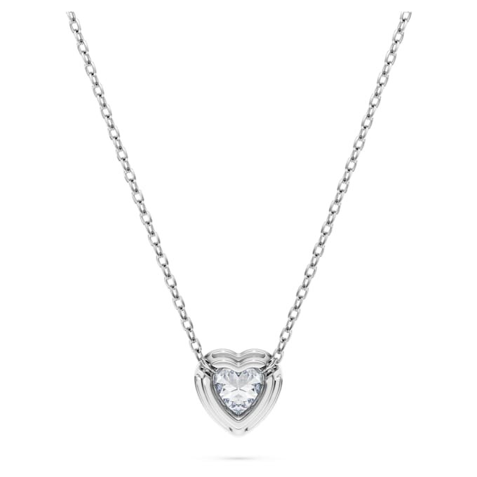 Eternity-Anhänger mit im Labor gezüchteten Diamanten, 0,5 Karat insgesamt, Herzform, Sterlingsilber Eternity-Anhänger mit im Labor gezüchteten Diamanten, 0,5 Karat insgesamt, Herzform, Sterlingsilber