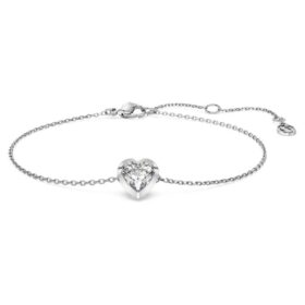 Eternity-Armband mit im Labor gezüchteten Diamanten, 0,5 Karat insgesamt, Herzform, Sterlingsilber Eternity-Armband mit im Labor gezüchteten Diamanten, 0,5 Karat insgesamt, Herzform, Sterlingsilber