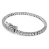 Eternity-Armband mit im Labor gezüchteten Diamanten, 3 Karat insgesamt, runde Form, 14-karätiges Weißgold Eternity-Armband mit im Labor gezüchteten Diamanten, 3 Karat insgesamt, runde Form, 14-karätiges Weißgold