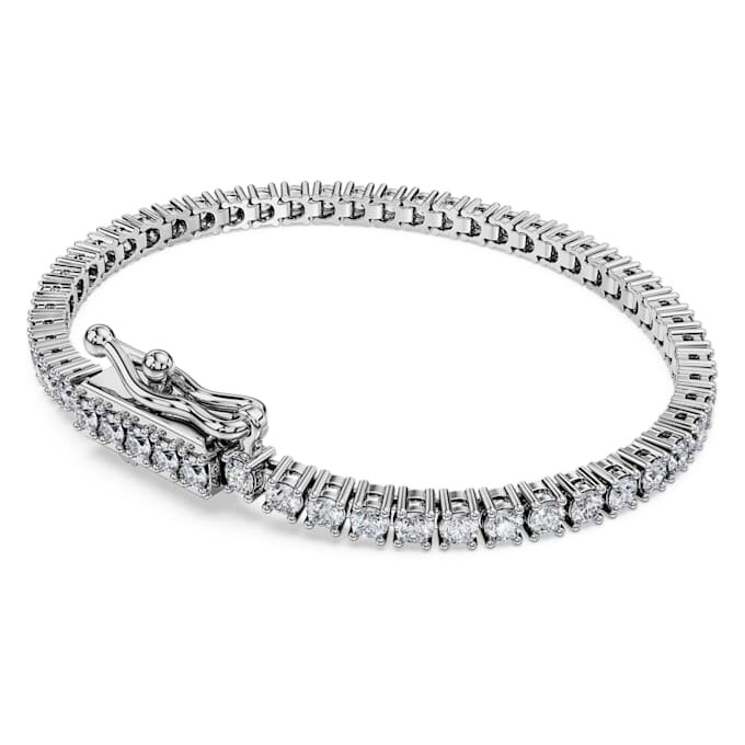 Eternity-Armband mit im Labor gezüchteten Diamanten, 3 Karat insgesamt, runde Form, 14-karätiges Weißgold Eternity-Armband mit im Labor gezüchteten Diamanten, 3 Karat insgesamt, runde Form, 14-karätiges Weißgold