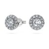 Eternity-Halo-Ohrringe mit im Labor gezüchteten Diamanten, 0,75 Karat insgesamt, runde Form, 14 Karat Weißgold Eternity-Halo-Ohrringe mit im Labor gezüchteten Diamanten, 0,75 Karat insgesamt, runde Form, 14 Karat Weißgold