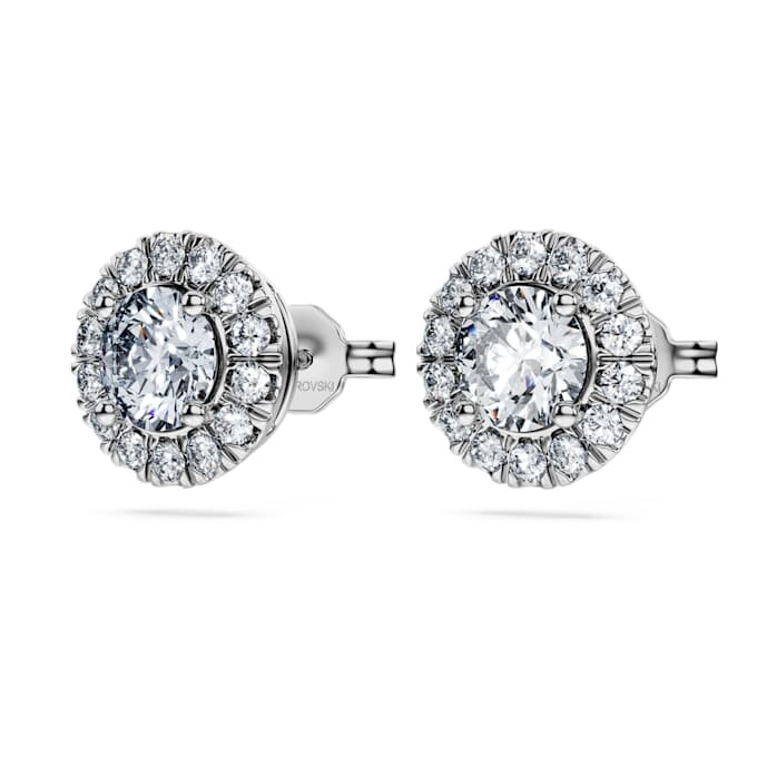 Eternity Halo-Ohrringe mit im Labor gezüchteten Diamanten, 2 Karat insgesamt, runde Form, 14 Karat Weißgold Eternity Halo-Ohrringe mit im Labor gezüchteten Diamanten, 2 Karat insgesamt, runde Form, 14 Karat Weißgold
