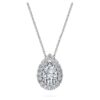 Eternity Halo Solitaire-Anhänger mit im Labor gezüchteten Diamanten, 1 Karat insgesamt, Birnenform, 14 Karat Weißgold Eternity Halo Solitaire-Anhänger mit im Labor gezüchteten Diamanten, 1 Karat insgesamt, Birnenform, 14 Karat Weißgold