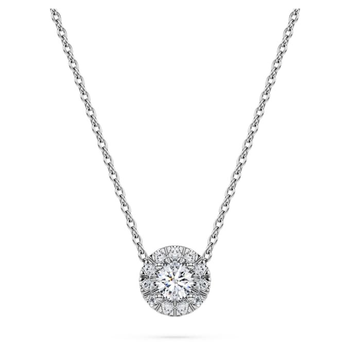 Eternity Halo Solitär-Anhänger, im Labor gezüchtete Diamanten 0,23 Karat insgesamt, runde Form, Sterlingsilber Eternity Halo Solitär-Anhänger, im Labor gezüchtete Diamanten 0,23 Karat insgesamt, runde Form, Sterlingsilber