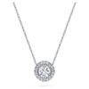 Eternity-Halo-Solitär-Anhänger mit im Labor gezüchteten Diamanten, 0,59 Karat insgesamt, runde Form, 14 Karat Weißgold Eternity-Halo-Solitär-Anhänger mit im Labor gezüchteten Diamanten, 0,59 Karat insgesamt, runde Form, 14 Karat Weißgold