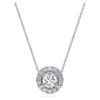 Eternity Halo Solitär-Anhänger mit im Labor gezüchteten Diamanten, 1 Karat insgesamt, runde Form, 14 Karat Weißgold Eternity Halo Solitär-Anhänger mit im Labor gezüchteten Diamanten, 1 Karat insgesamt, runde Form, 14 Karat Weißgold