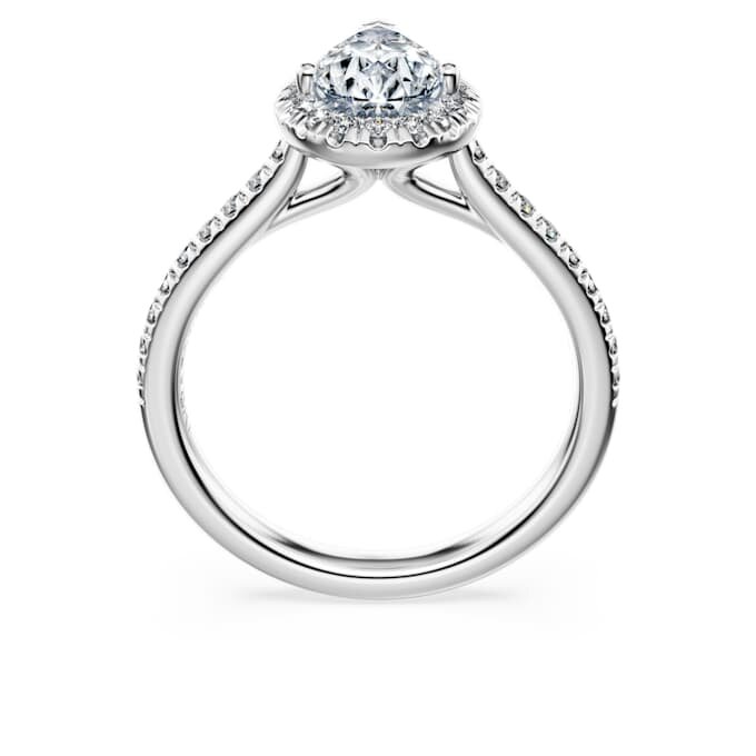 Eternity-Halo-Solitärring mit im Labor gezüchteten Diamanten, 1,3 Karat insgesamt, Birnenform, 14 Karat Weißgold Eternity-Halo-Solitärring mit im Labor gezüchteten Diamanten, 1,3 Karat insgesamt, Birnenform, 14 Karat Weißgold