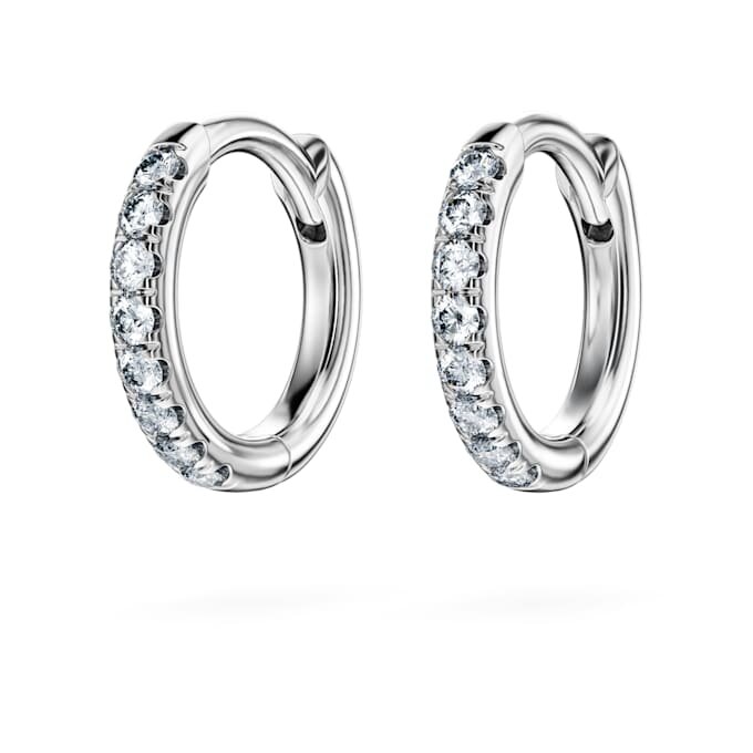 Eternity-Ohrringe mit im Labor gezüchteten Diamanten, 0,1 Karat insgesamt, runde Form, klein, 14-karätiges Weißgold Eternity-Ohrringe mit im Labor gezüchteten Diamanten, 0,1 Karat insgesamt, runde Form, klein, 14-karätiges Weißgold