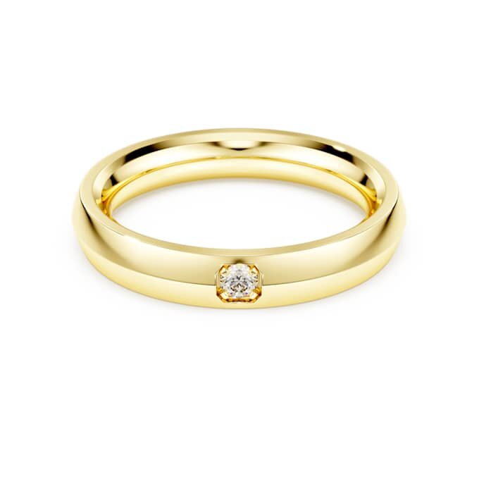 Eternity-Ring mit im Labor gezüchteten Diamanten, 0,05 Karat insgesamt, runde Form, 14-karätiges Gelbgold Eternity-Ring mit im Labor gezüchteten Diamanten, 0,05 Karat insgesamt, runde Form, 14-karätiges Gelbgold