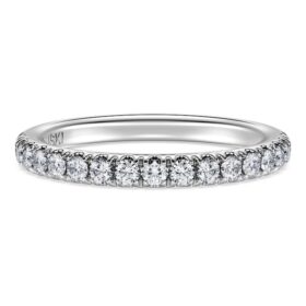 Eternity-Ring mit im Labor gezüchteten Diamanten, 0,4 Karat insgesamt, runde Form, 14K Weißgold Eternity-Ring mit im Labor gezüchteten Diamanten, 0,4 Karat insgesamt, runde Form, 14K Weißgold