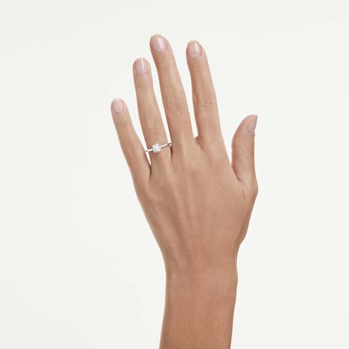 Eternity-Ringe mit im Labor gezüchteten Diamanten, 1 Karat insgesamt, runde Form, 14 Karat Weißgold Eternity-Ringe mit im Labor gezüchteten Diamanten, 1 Karat insgesamt, runde Form, 14 Karat Weißgold
