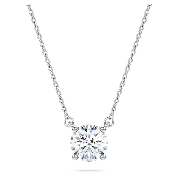 Eternity-Solitaire-Anhänger mit im Labor gezüchteten Diamanten, 1 Karat insgesamt, runde Form, 14-karätiges Weißgold Eternity-Solitaire-Anhänger mit im Labor gezüchteten Diamanten, 1 Karat insgesamt, runde Form, 14-karätiges Weißgold