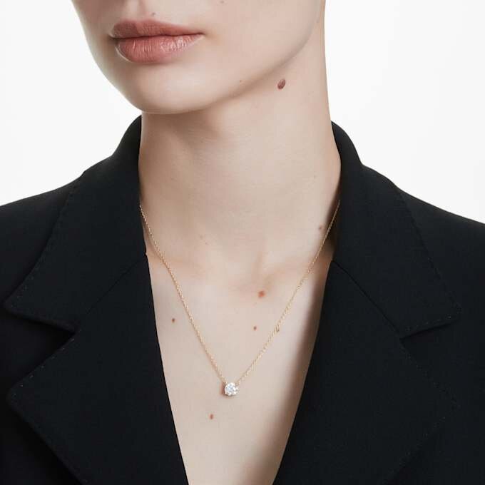 Eternity-Solitär-Anhänger mit im Labor gezüchteten Diamanten, 1 Karat insgesamt, runde Form, 14 Karat Gelbgold Eternity-Solitär-Anhänger mit im Labor gezüchteten Diamanten, 1 Karat insgesamt, runde Form, 14 Karat Gelbgold