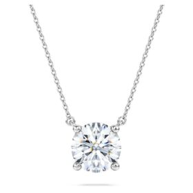 Eternity-Solitär-Anhänger mit im Labor gezüchteten Diamanten, 2 Karat insgesamt, runde Form, 14-karätiges Weißgold Eternity-Solitär-Anhänger mit im Labor gezüchteten Diamanten, 2 Karat insgesamt, runde Form, 14-karätiges Weißgold