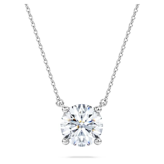 Eternity-Solitär-Anhänger mit im Labor gezüchteten Diamanten, 2 Karat insgesamt, runde Form, 14-karätiges Weißgold Eternity-Solitär-Anhänger mit im Labor gezüchteten Diamanten, 2 Karat insgesamt, runde Form, 14-karätiges Weißgold