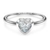 Eternity-Solitärring mit im Labor gezüchteten Diamanten, 0,5 Karat insgesamt, Herzform, Sterlingsilber Eternity-Solitärring mit im Labor gezüchteten Diamanten, 0,5 Karat insgesamt, Herzform, Sterlingsilber