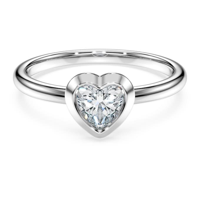 Eternity-Solitärring mit im Labor gezüchteten Diamanten, 0,5 Karat insgesamt, Herzform, Sterlingsilber Eternity-Solitärring mit im Labor gezüchteten Diamanten, 0,5 Karat insgesamt, Herzform, Sterlingsilber