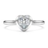 Eternity-Solitärring mit im Labor gezüchteten Diamanten, 0,5 Karat insgesamt, Herzform, Sterlingsilber Eternity-Solitärring mit im Labor gezüchteten Diamanten, 0,5 Karat insgesamt, Herzform, Sterlingsilber
