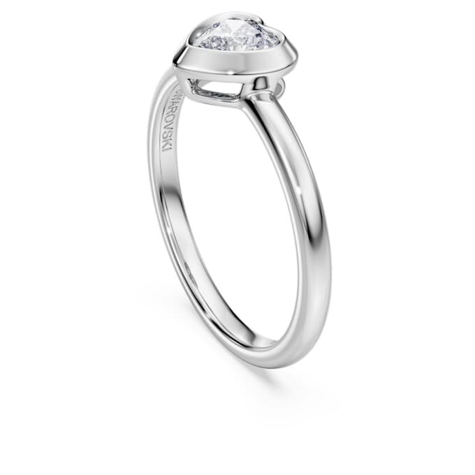 Eternity-Solitärring mit im Labor gezüchteten Diamanten, 0,5 Karat insgesamt, Herzform, Sterlingsilber Eternity-Solitärring mit im Labor gezüchteten Diamanten, 0,5 Karat insgesamt, Herzform, Sterlingsilber