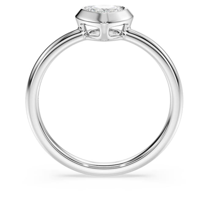 Eternity-Solitärring mit im Labor gezüchteten Diamanten, 0,5 Karat insgesamt, Herzform, Sterlingsilber Eternity-Solitärring mit im Labor gezüchteten Diamanten, 0,5 Karat insgesamt, Herzform, Sterlingsilber