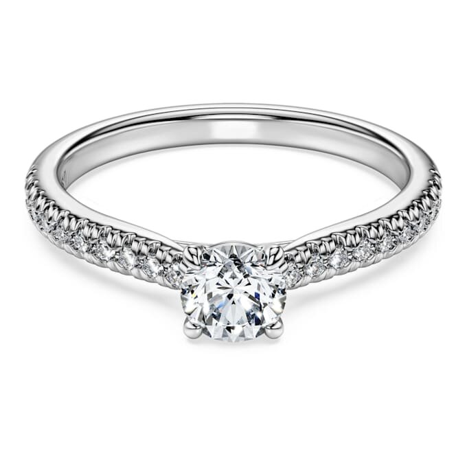 Eternity-Solitärring mit im Labor gezüchteten Diamanten, 0,7 Karat insgesamt, runde Form, 14 Karat Weißgold Eternity-Solitärring mit im Labor gezüchteten Diamanten, 0,7 Karat insgesamt, runde Form, 14 Karat Weißgold