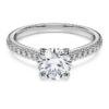 Eternity-Solitärring mit im Labor gezüchteten Diamanten, 1,2 Karat insgesamt, runde Form, 14 Karat Weißgold Eternity-Solitärring mit im Labor gezüchteten Diamanten, 1,2 Karat insgesamt, runde Form, 14 Karat Weißgold