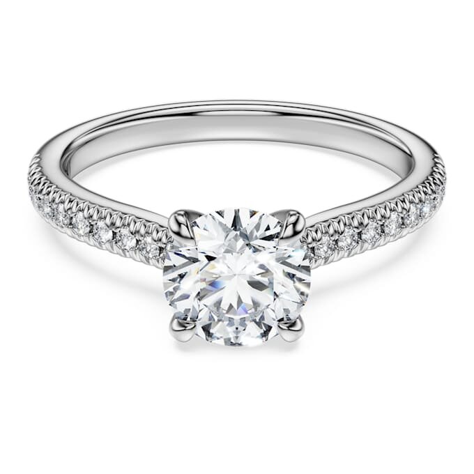 Eternity-Solitärring mit im Labor gezüchteten Diamanten, 1,2 Karat insgesamt, runde Form, 14 Karat Weißgold Eternity-Solitärring mit im Labor gezüchteten Diamanten, 1,2 Karat insgesamt, runde Form, 14 Karat Weißgold