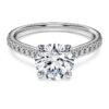 Eternity-Solitärring mit im Labor gezüchteten Diamanten, 1,7 Karat insgesamt, runde Form, 14 Karat Weißgold Eternity-Solitärring mit im Labor gezüchteten Diamanten, 1,7 Karat insgesamt, runde Form, 14 Karat Weißgold