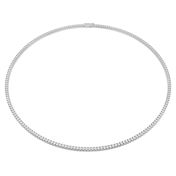 Eternity-Tennis-Halskette mit im Labor gezüchteten Diamanten, 7 Karat insgesamt, runde Form, 14 Karat Weißgold Eternity-Tennis-Halskette mit im Labor gezüchteten Diamanten, 7 Karat insgesamt, runde Form, 14 Karat Weißgold