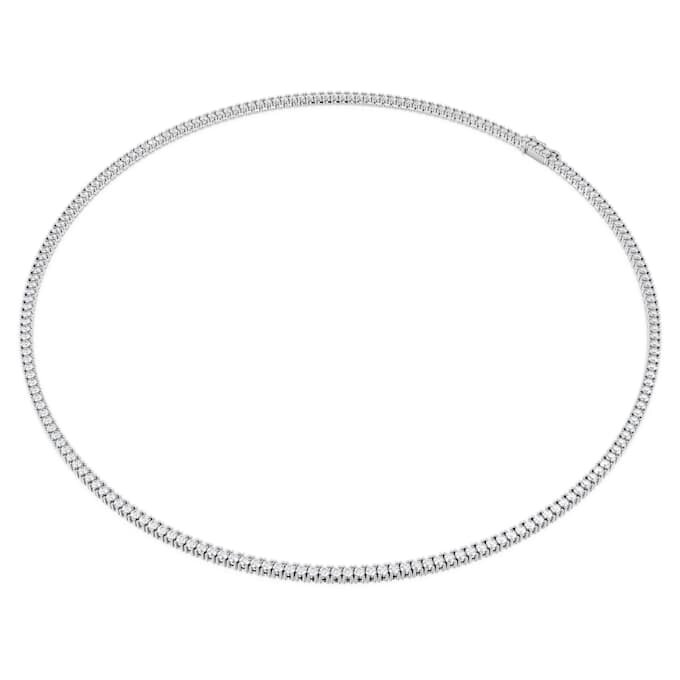 Eternity-Tennis-Halskette mit im Labor gezüchteten Diamanten, 7 Karat insgesamt, runde Form, 14 Karat Weißgold Eternity-Tennis-Halskette mit im Labor gezüchteten Diamanten, 7 Karat insgesamt, runde Form, 14 Karat Weißgold